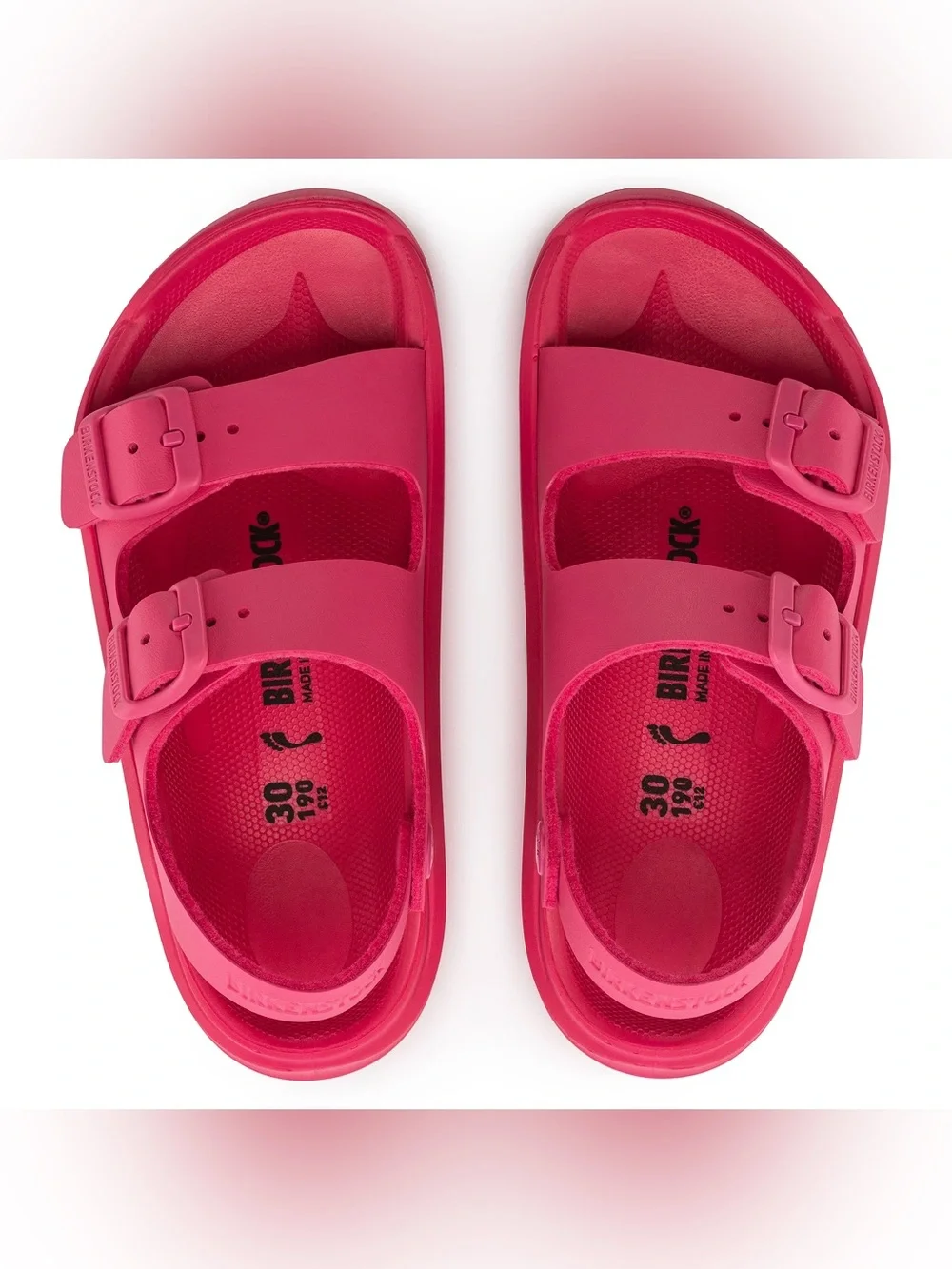 Kids Birkenstock Hot Pink Sandals Mogami Birko-Flor Sandal in Tulip Backstrap